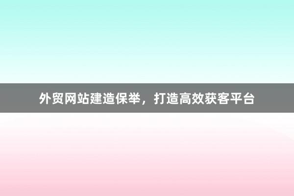 外贸网站建造保举，打造高效获客平台