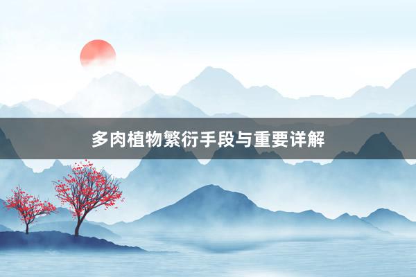 多肉植物繁衍手段与重要详解